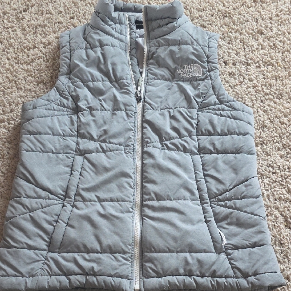The North Face Light Gray Puffer Vest